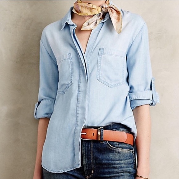 Bella Dahl Split Back Chambray Shirt - Picture 1 of 5